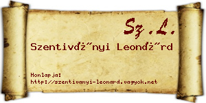 Szentiványi Leonárd névjegykártya