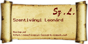 Szentiványi Leonárd névjegykártya