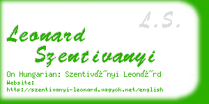 leonard szentivanyi business card